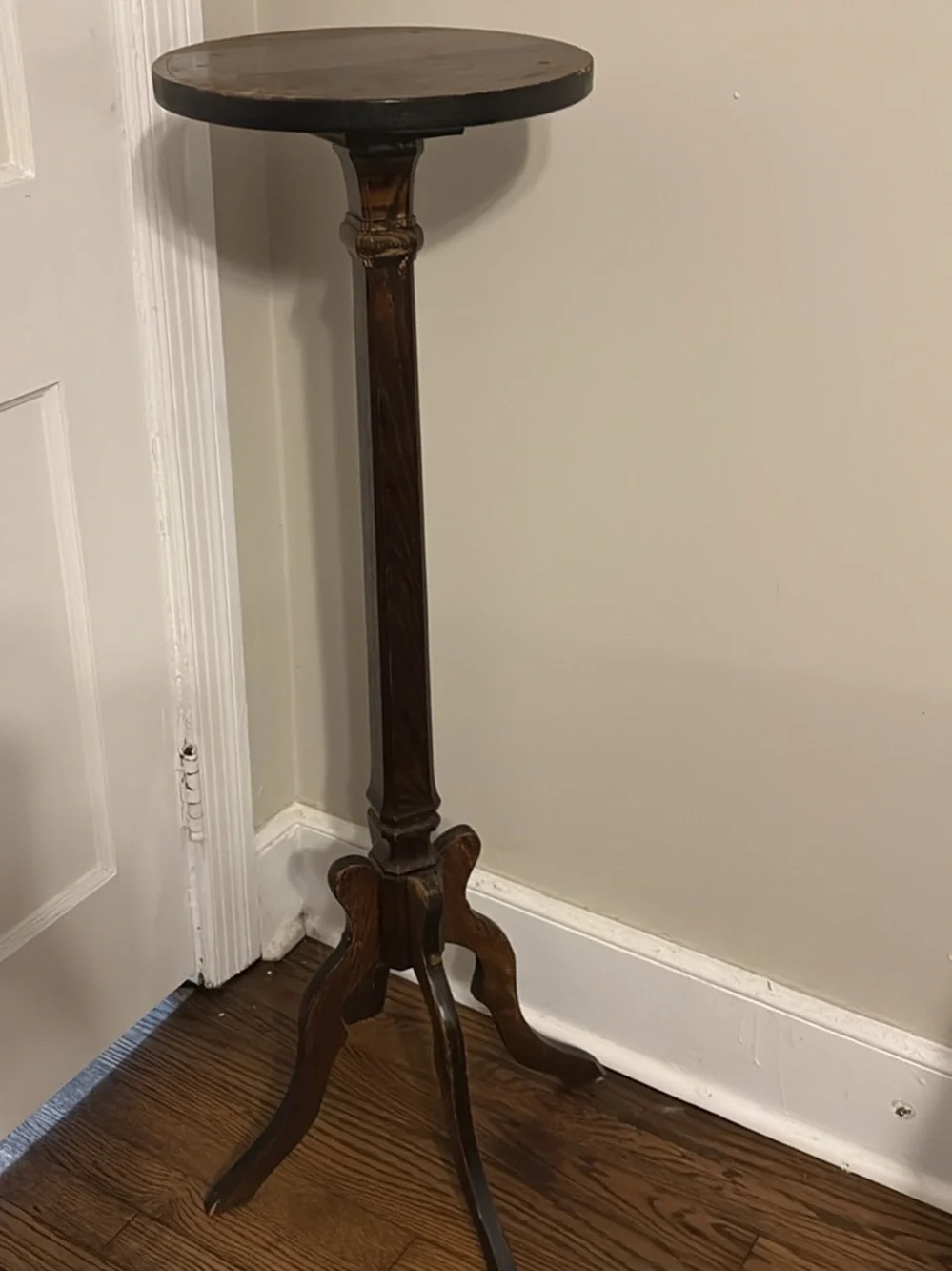 Antique Mahogany Torchere Stand – Pedestal Plant Stand